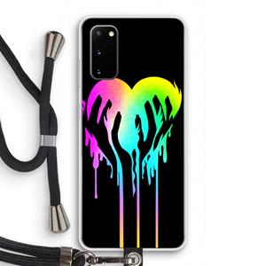 CaseCompany Hold My Heart: Samsung Galaxy S20 Transparant Hoesje met koord