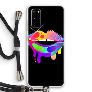 CaseCompany Lip Palette: Samsung Galaxy S20 Transparant Hoesje met koord