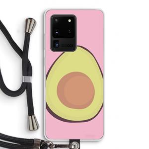 CaseCompany Avocado: Samsung Galaxy S20 Ultra Transparant Hoesje met koord