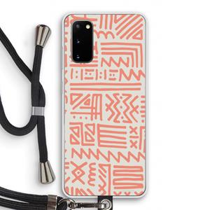 CaseCompany Marrakech Pink: Samsung Galaxy S20 Transparant Hoesje met koord