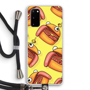 CaseCompany Hamburger: Samsung Galaxy S20 Transparant Hoesje met koord