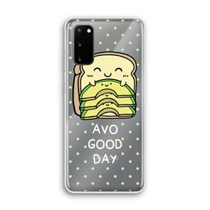 CaseCompany Avo Good Day: Samsung Galaxy S20 Transparant Hoesje