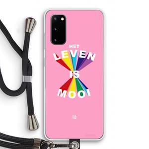 CaseCompany Het Leven Is Mooi: Samsung Galaxy S20 Transparant Hoesje met koord