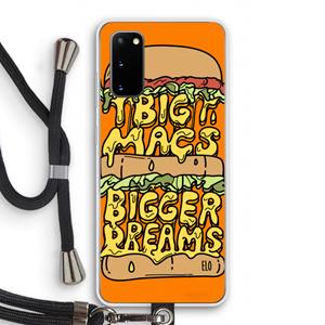 CaseCompany Big Macs Bigger Dreams: Samsung Galaxy S20 Transparant Hoesje met koord