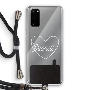 CaseCompany Friends heart pastel: Samsung Galaxy S20 Transparant Hoesje met koord
