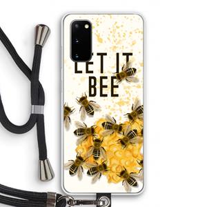 CaseCompany Let it bee: Samsung Galaxy S20 Transparant Hoesje met koord