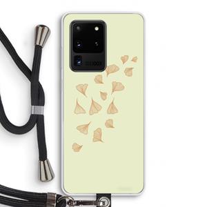 CaseCompany Falling Leaves: Samsung Galaxy S20 Ultra Transparant Hoesje met koord