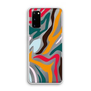 CaseCompany Colored Zebra: Samsung Galaxy S20 Transparant Hoesje