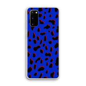 CaseCompany Blue Leopard: Samsung Galaxy S20 Transparant Hoesje