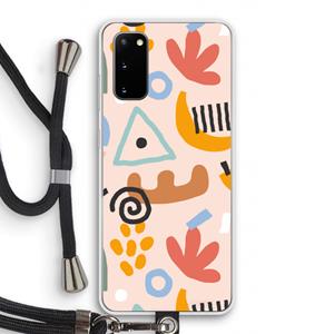 CaseCompany Abstract: Samsung Galaxy S20 Transparant Hoesje met koord