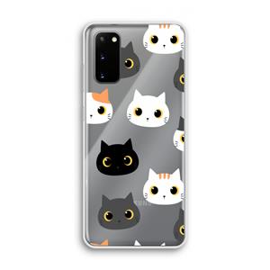 CaseCompany Katten: Samsung Galaxy S20 Transparant Hoesje