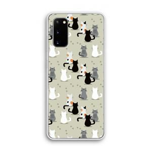 CaseCompany Katten: Samsung Galaxy S20 Transparant Hoesje