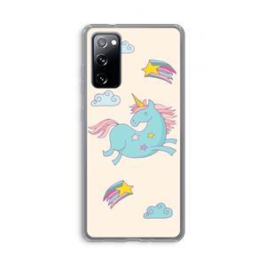 CaseCompany Vliegende eenhoorn: Samsung Galaxy S20 FE / S20 FE 5G Transparant Hoesje