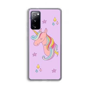 CaseCompany Roze eenhoorn: Samsung Galaxy S20 FE / S20 FE 5G Transparant Hoesje