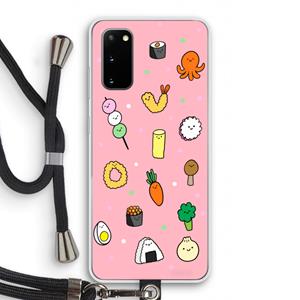 CaseCompany Happy bento friends: Samsung Galaxy S20 Transparant Hoesje met koord