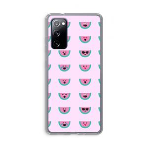 CaseCompany Smiley watermeloenprint: Samsung Galaxy S20 FE / S20 FE 5G Transparant Hoesje
