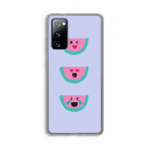 CaseCompany Smiley watermeloen: Samsung Galaxy S20 FE / S20 FE 5G Transparant Hoesje