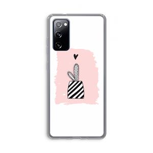 CaseCompany Zwart-wit cactus: Samsung Galaxy S20 FE / S20 FE 5G Transparant Hoesje