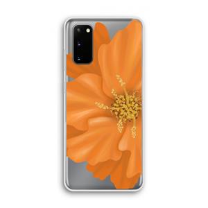CaseCompany Orange Ellila flower: Samsung Galaxy S20 Transparant Hoesje