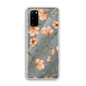 CaseCompany Peachy flowers: Samsung Galaxy S20 Transparant Hoesje