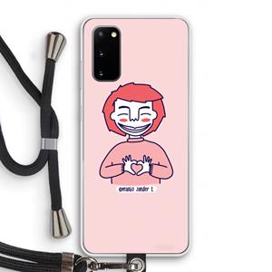 CaseCompany Hartje: Samsung Galaxy S20 Transparant Hoesje met koord