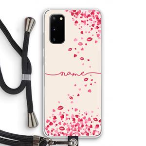 CaseCompany Hartjes en kusjes: Samsung Galaxy S20 Transparant Hoesje met koord