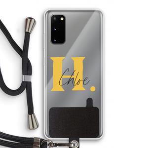 CaseCompany Amber Script: Samsung Galaxy S20 Transparant Hoesje met koord
