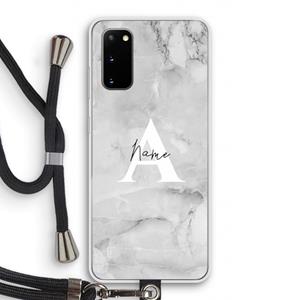 CaseCompany Ivory Marble: Samsung Galaxy S20 Transparant Hoesje met koord