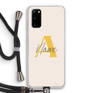 CaseCompany Amber Script: Samsung Galaxy S20 Transparant Hoesje met koord