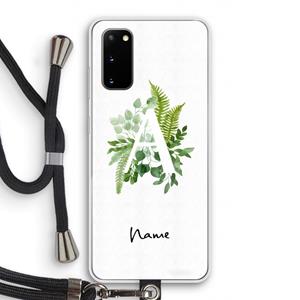 CaseCompany Green Brush: Samsung Galaxy S20 Transparant Hoesje met koord