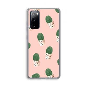 CaseCompany Cactusprint roze: Samsung Galaxy S20 FE / S20 FE 5G Transparant Hoesje