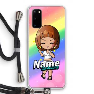 CaseCompany Chibi Maker vrouw: Samsung Galaxy S20 Transparant Hoesje met koord