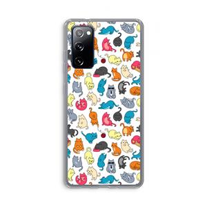 CaseCompany Kleurrijke katten: Samsung Galaxy S20 FE / S20 FE 5G Transparant Hoesje
