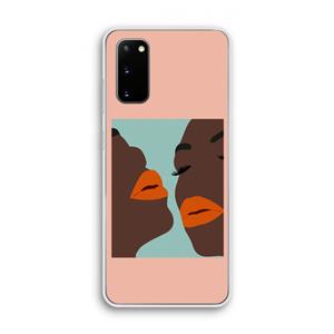 CaseCompany Orange lips: Samsung Galaxy S20 Transparant Hoesje