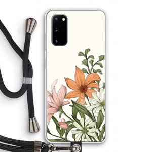CaseCompany Floral bouquet: Samsung Galaxy S20 Transparant Hoesje met koord