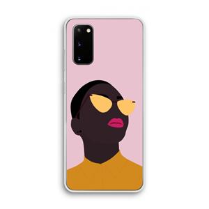 CaseCompany Yellow glasses: Samsung Galaxy S20 Transparant Hoesje