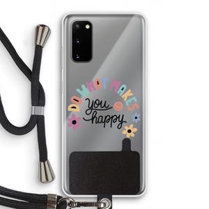 CaseCompany Happy days: Samsung Galaxy S20 Transparant Hoesje met koord