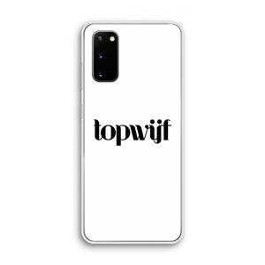 CaseCompany Topwijf Wit: Samsung Galaxy S20 Transparant Hoesje