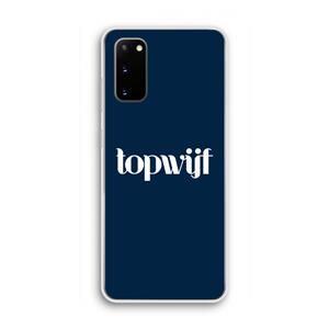 CaseCompany Topwijf Navy: Samsung Galaxy S20 Transparant Hoesje