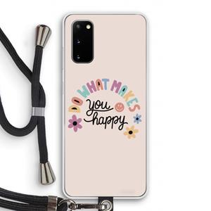 CaseCompany Happy days: Samsung Galaxy S20 Transparant Hoesje met koord