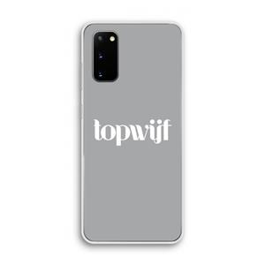 CaseCompany Topwijf Grijs Wit: Samsung Galaxy S20 Transparant Hoesje