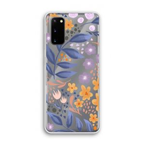 CaseCompany Flowers with blue leaves: Samsung Galaxy S20 Transparant Hoesje
