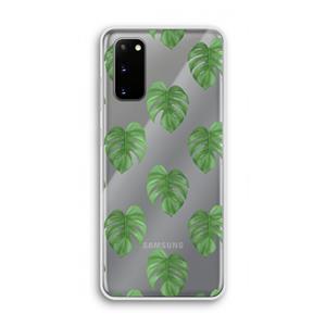 CaseCompany Monstera leaves: Samsung Galaxy S20 Transparant Hoesje