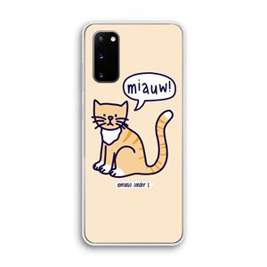 CaseCompany Miauw: Samsung Galaxy S20 Transparant Hoesje