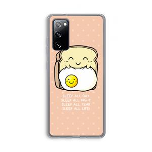 CaseCompany Sleep All Day: Samsung Galaxy S20 FE / S20 FE 5G Transparant Hoesje