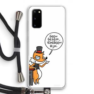 CaseCompany Geen Gezeik: Samsung Galaxy S20 Transparant Hoesje met koord