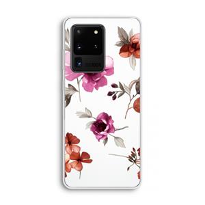 CaseCompany Geschilderde bloemen: Samsung Galaxy S20 Ultra Transparant Hoesje