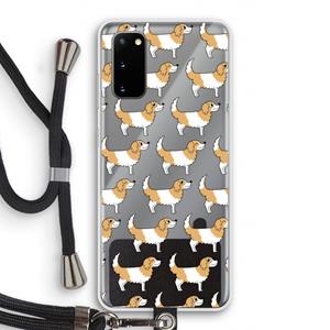 CaseCompany Doggy: Samsung Galaxy S20 Transparant Hoesje met koord