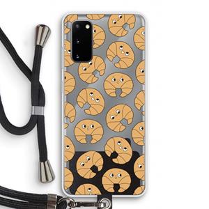 CaseCompany Croissant: Samsung Galaxy S20 Transparant Hoesje met koord