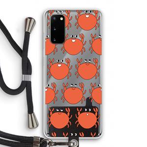 CaseCompany Krab: Samsung Galaxy S20 Transparant Hoesje met koord